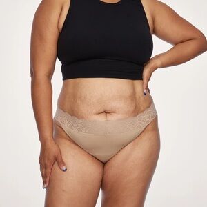 NEW Thinx for all leaks beige lace thong XS